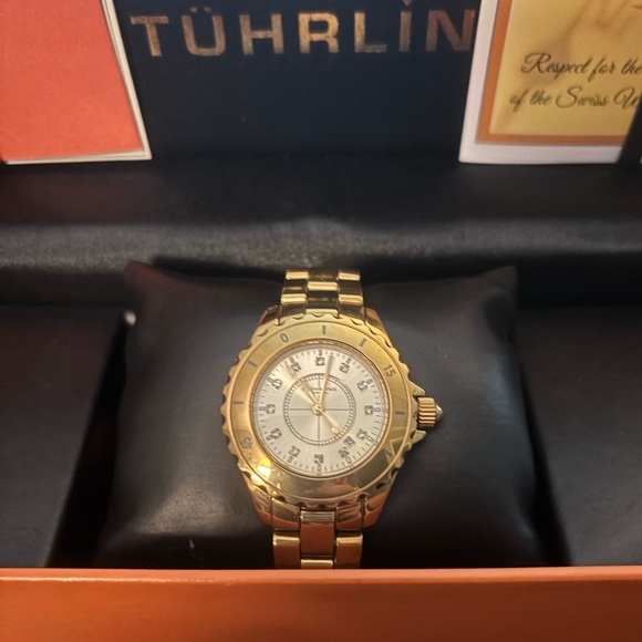 Stuhrling Original Accessories - STUHRLING ORIGINAL Fusion 957S Quartz Gold Tone Bracelet Watch, with Box